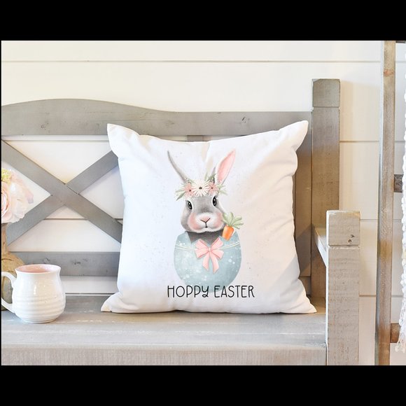 Easter Tea Towels, Set of 2, Brand New, Made to Order, Hoppy Easter Bunny - Picture 2 of 3